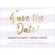 Faux Gold Foil and Stripes Save the Date Cards Image 1 of 5